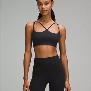 Lululemon Ribbed Nulu Strappy Yoga Bra in Black, Light Support, A/B Cup